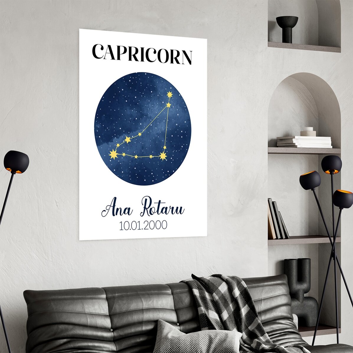 Poster personalizat cu text - Constelația zodiei Capricorn