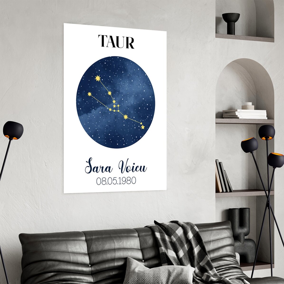 Poster personalizat cu text - Constelația zodiei Taur 