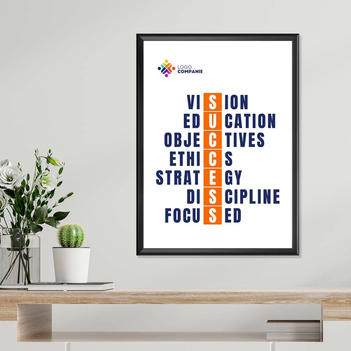 Poster personalizat cu text și logo - Success