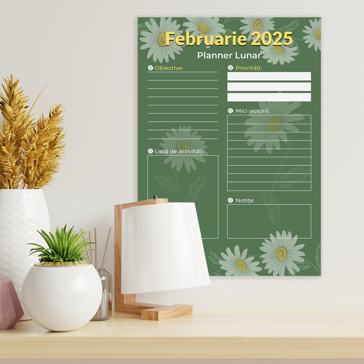 Poster personalizat - Planner lunar cu margarete