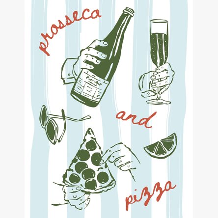 Poster Prosseco & Pizza