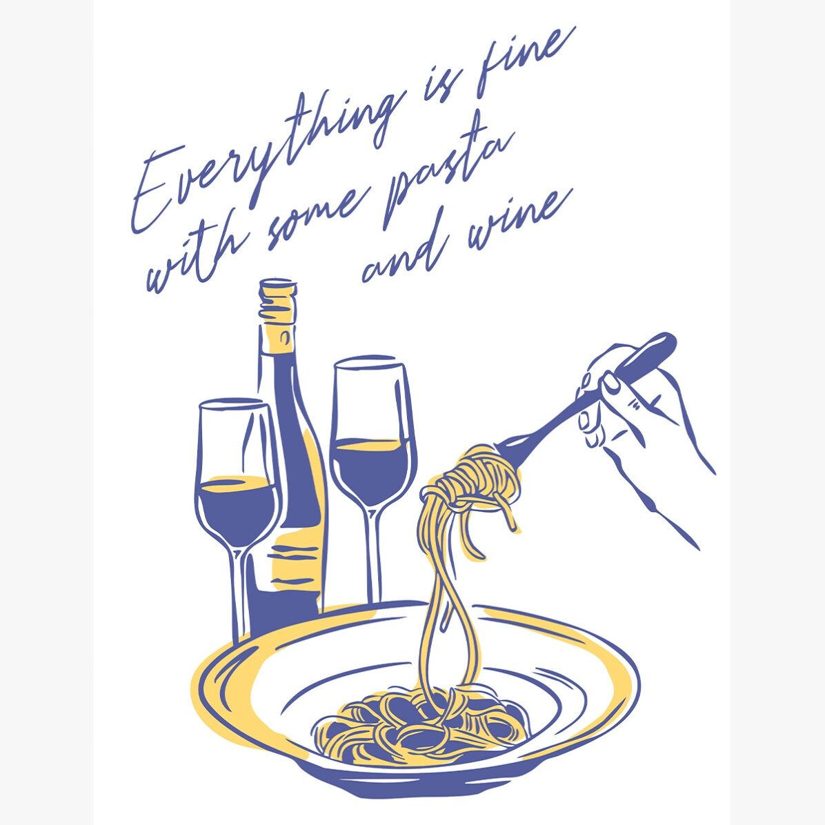 Poster Some Pasta & Wine