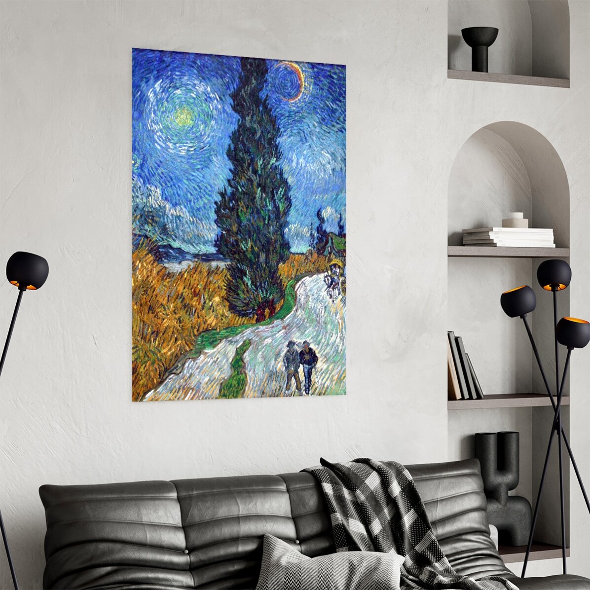 Poster Vincent van Gogh, Drum cu chiparoși și stea 1890