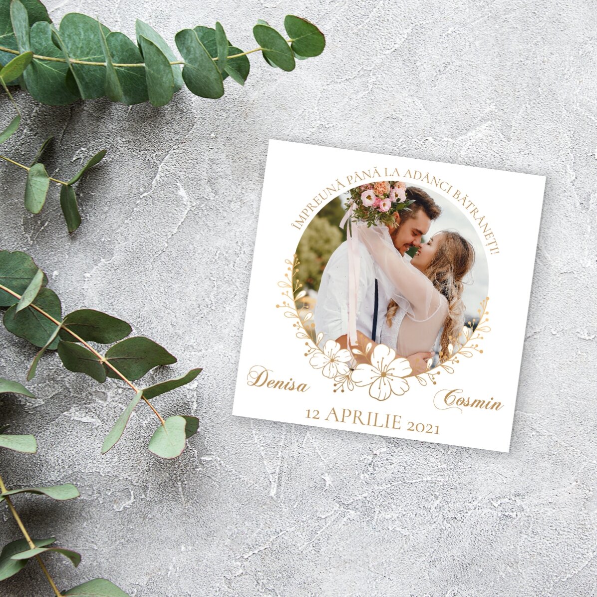 Poză 10x10 cm personalizată - Până la adânci bătrâneți