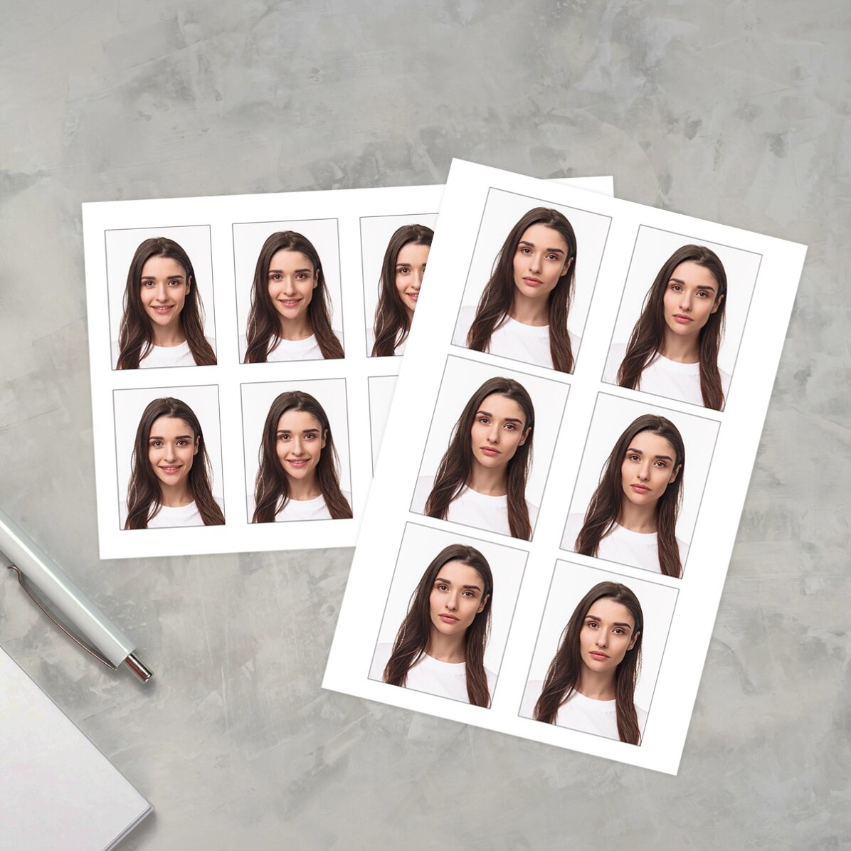 Poze pentru documente - tip buletin / viză / legitimație / pașaport - la set