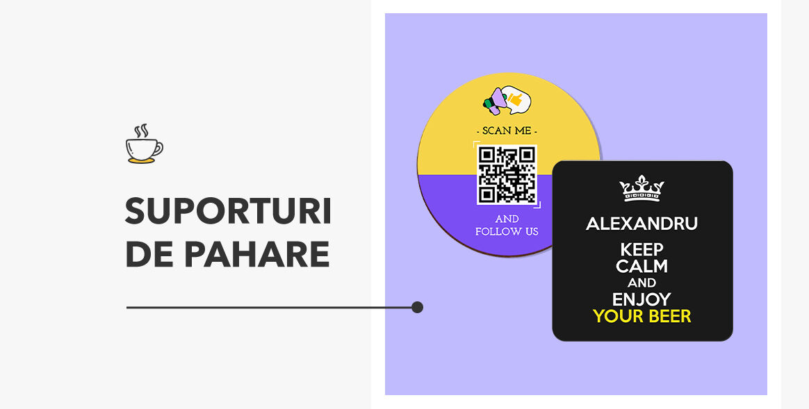 Suporturi personalizate pentru pahare