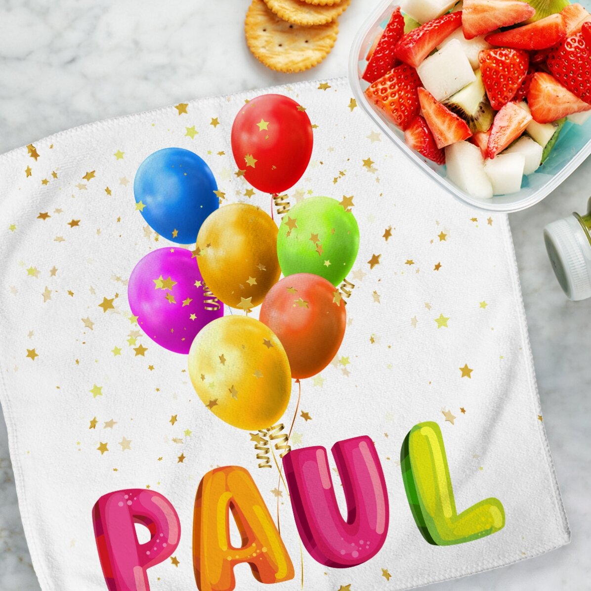 Prosop personalizat cu nume - Baloane colorate