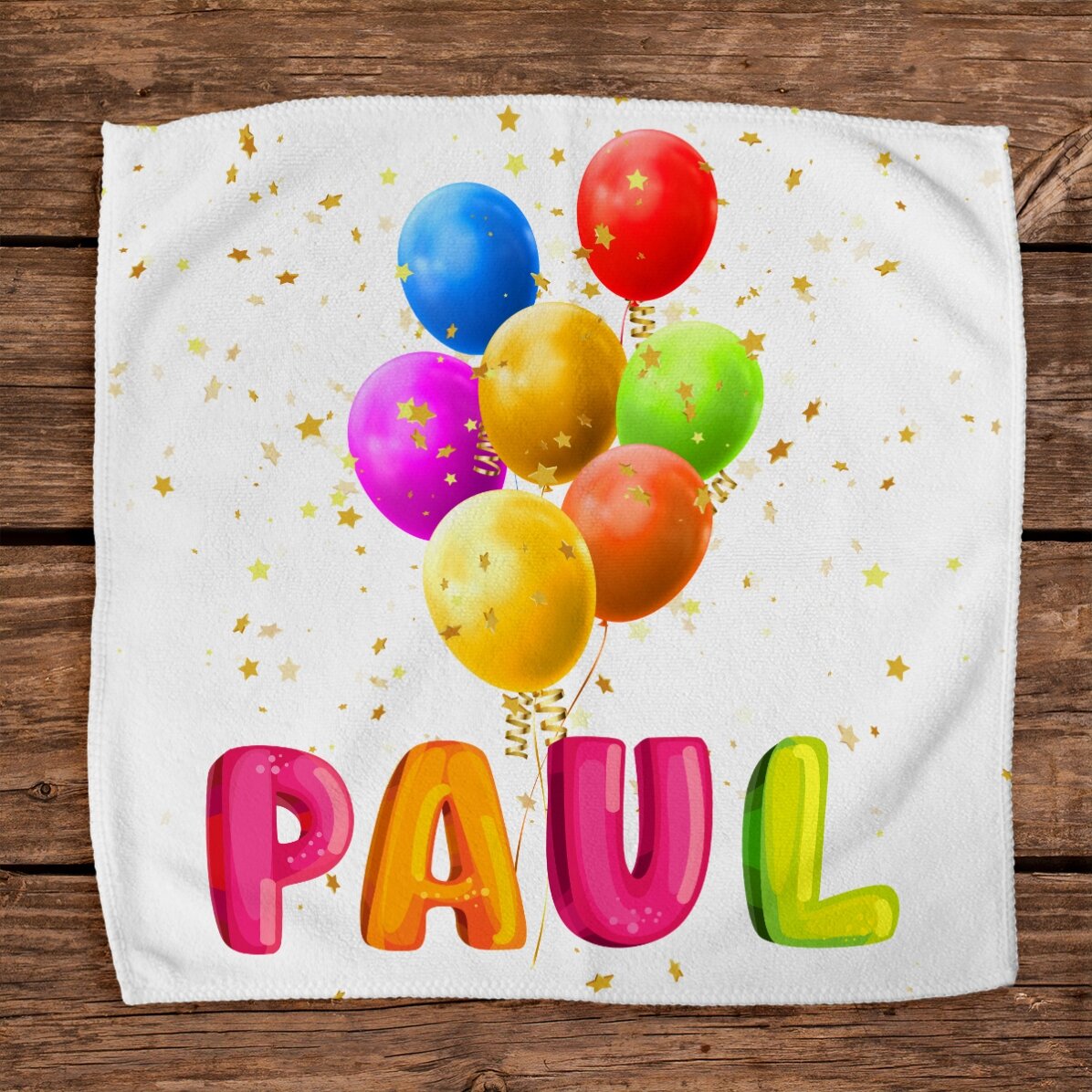 Prosop personalizat cu nume - Baloane colorate