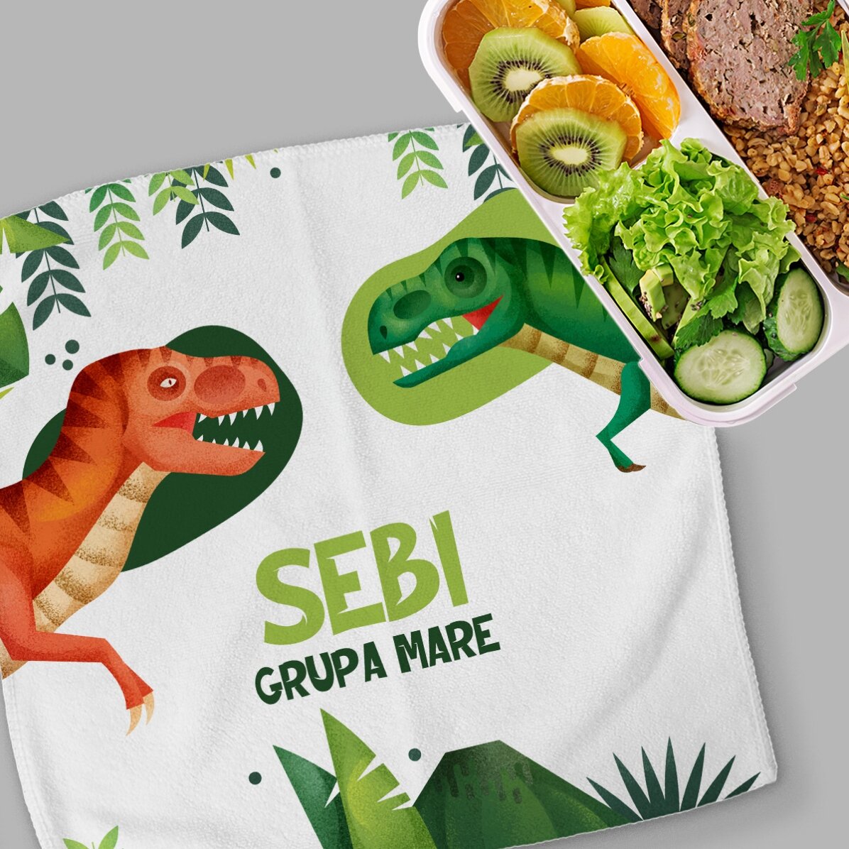 Prosop personalizat cu text - Dinozaur T-Rex