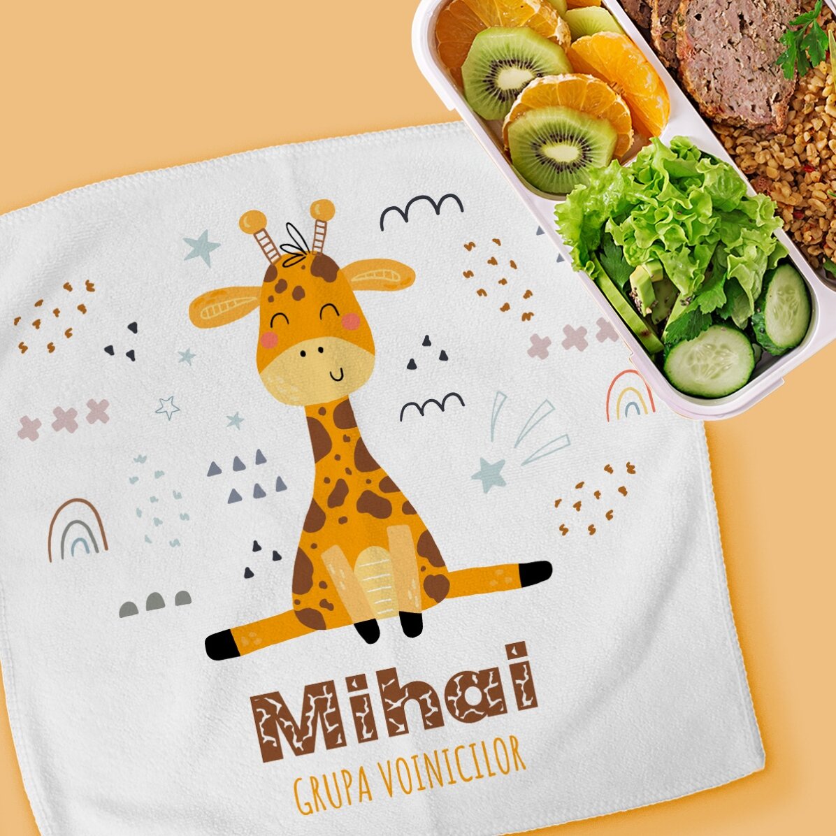 Prosop personalizat cu text - Girafă