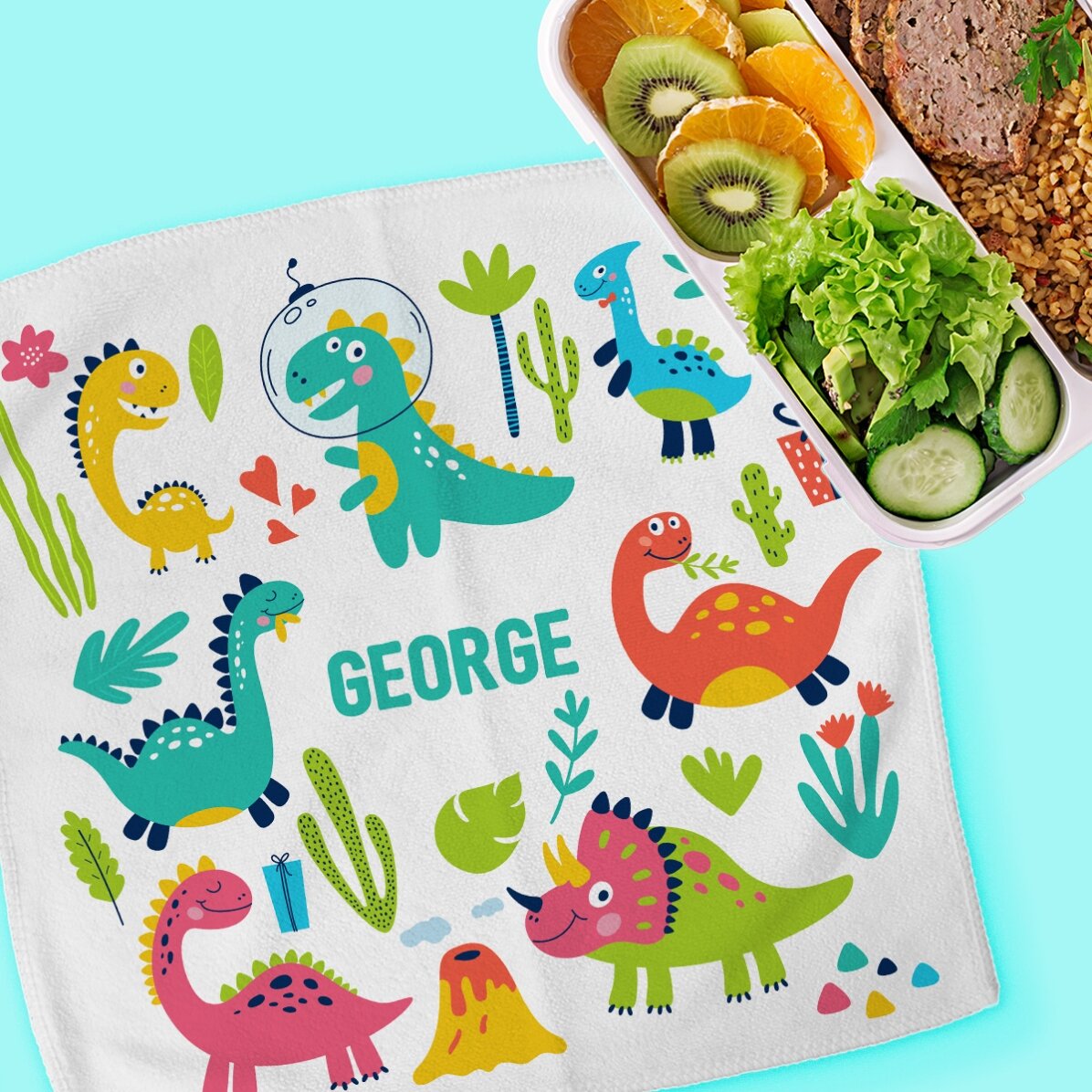Prosop personalizat cu text pentru copii - Dinozauri