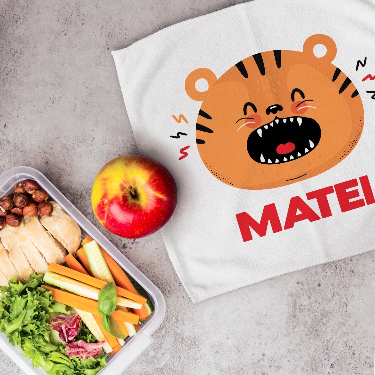 Prosop personalizat cu text pentru copii - Tigru