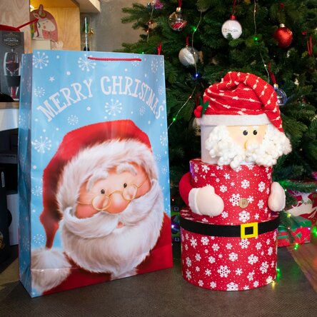 Pungă cadou Jumbo - model Merry Christmas Santa