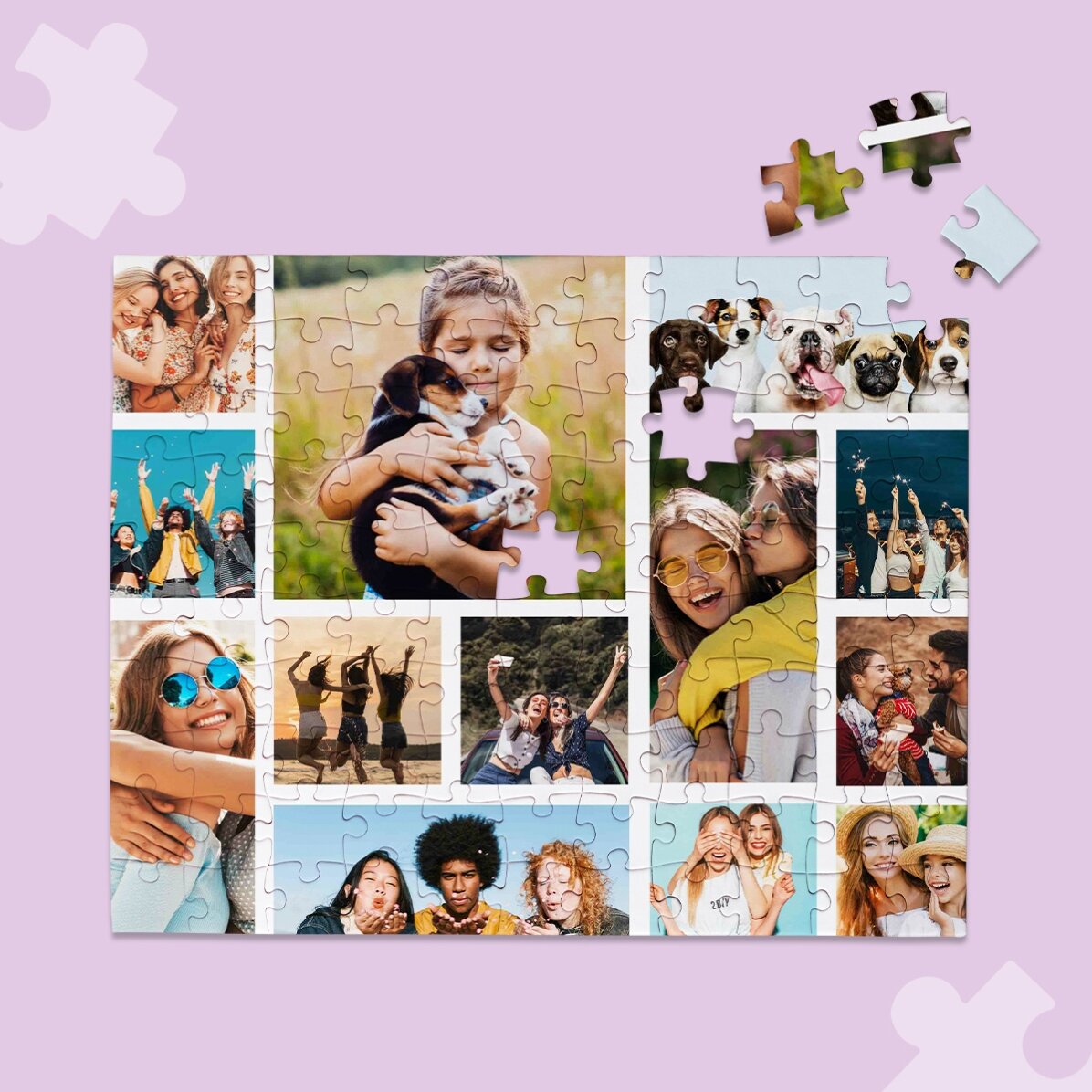 Puzzle personalizat cu 13 poze 24x19 cm 