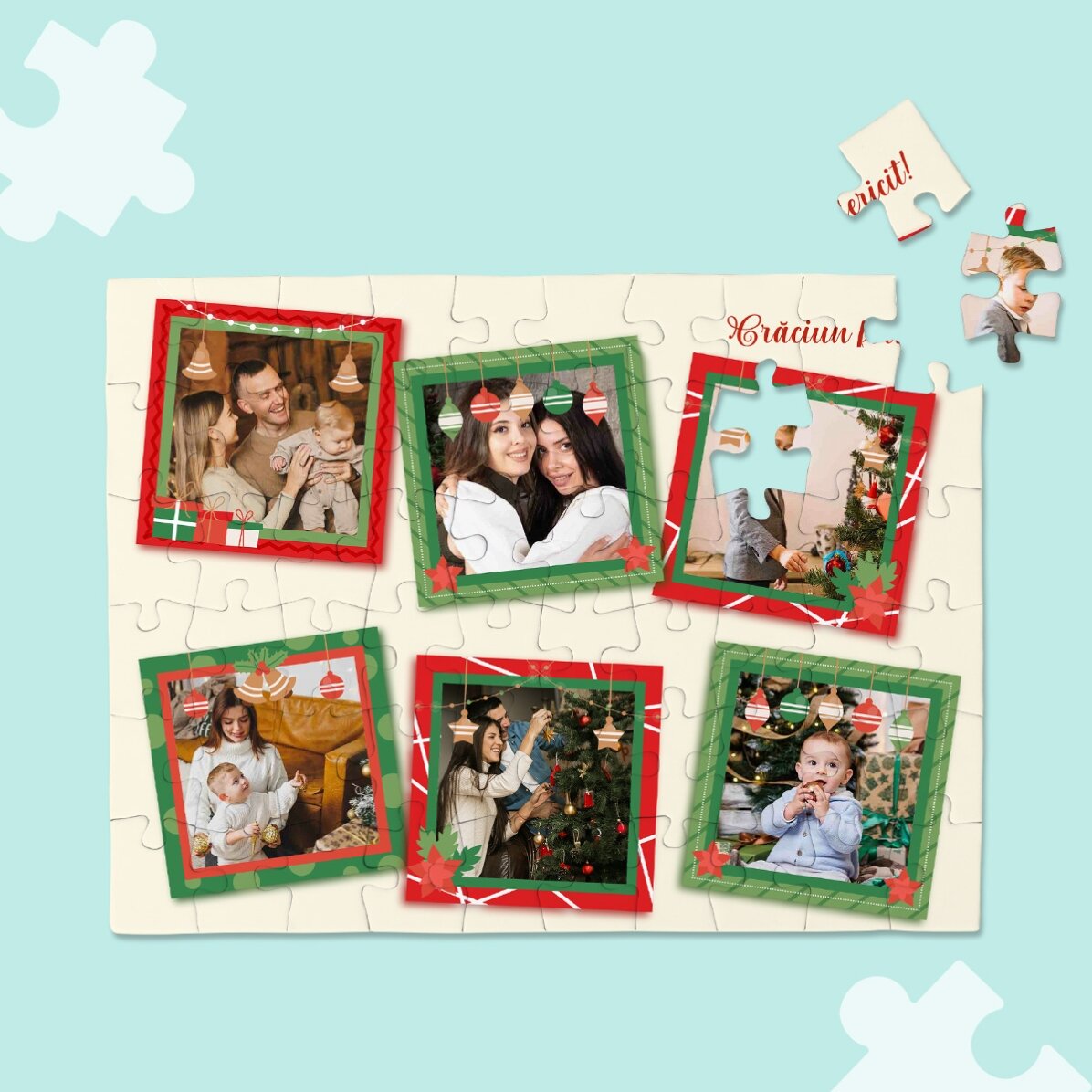 Puzzle personalizat cu 6 poze - Amintiri de Crăciun