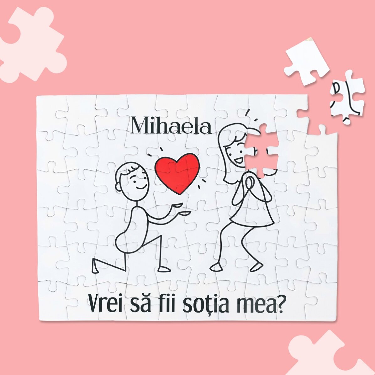 Puzzle personalizat cu text - Marry Me