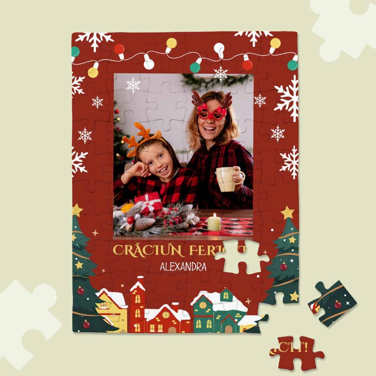 Puzzle personalizat pentru copii - Crăciun fericit!