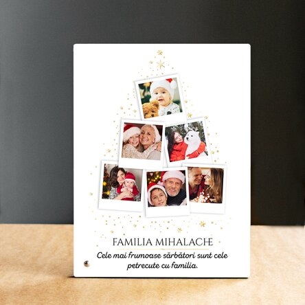 Ramă foto de birou personalizată cu poze și text - Christmas tree