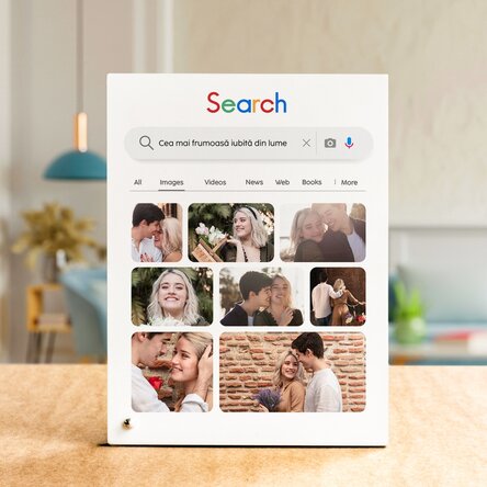Ramă foto de birou personalizată cu poze și text - Search