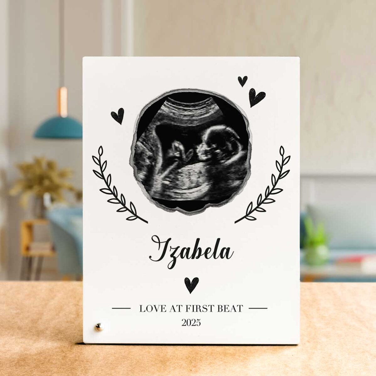 Ramă foto de birou personalizată cu text și o poză - Baby