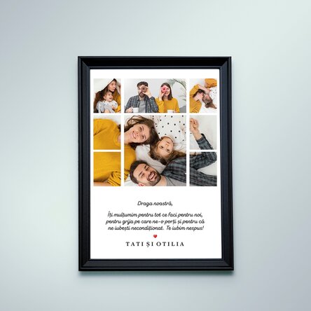 Ramă foto personalizată cu colaj de poze și text- A4