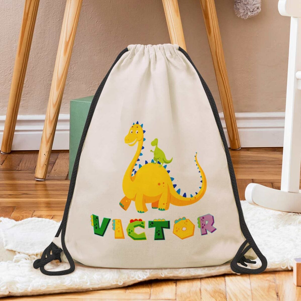 Rucsac personalizat cu nume - Dino