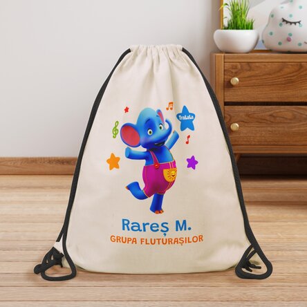 Rucsac personalizat cu nume - Elefănțelul TraLaLa