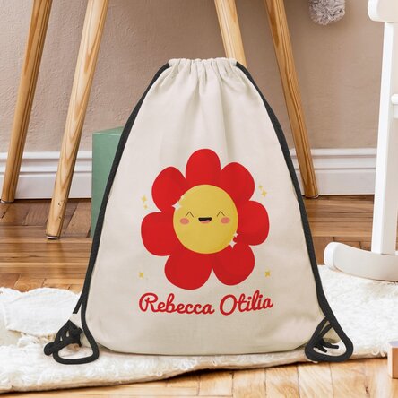 Rucsac personalizat cu nume - Model floare colorată