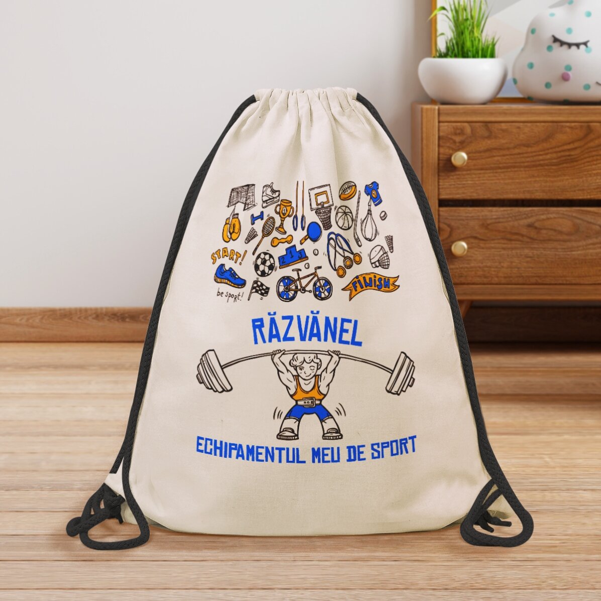 Rucsac personalizat cu nume - Ora de sport