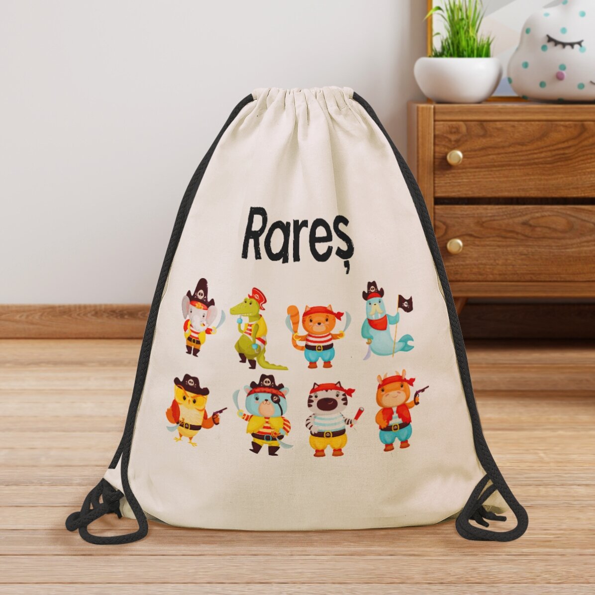 Rucsac personalizat cu nume - Pirați
