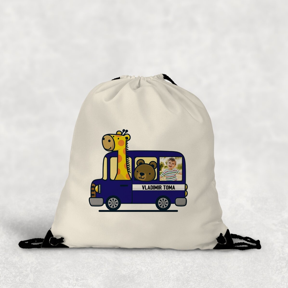 Rucsac personalizat cu o poză și nume - Mașină