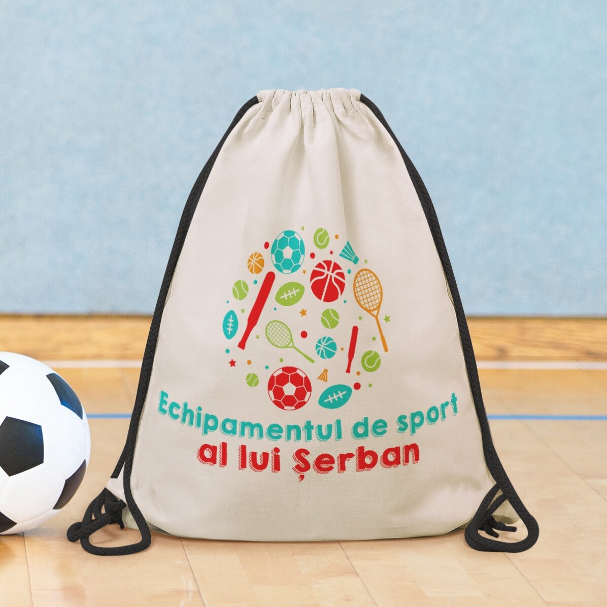 Rucsac personalizat cu text - Echipament de sport