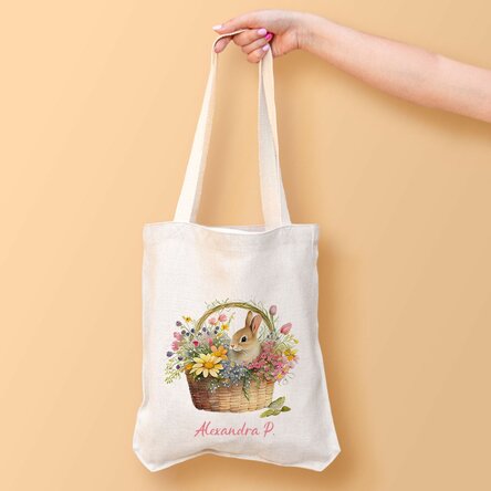 Sacoșă personalizată cu nume - Iepuraș