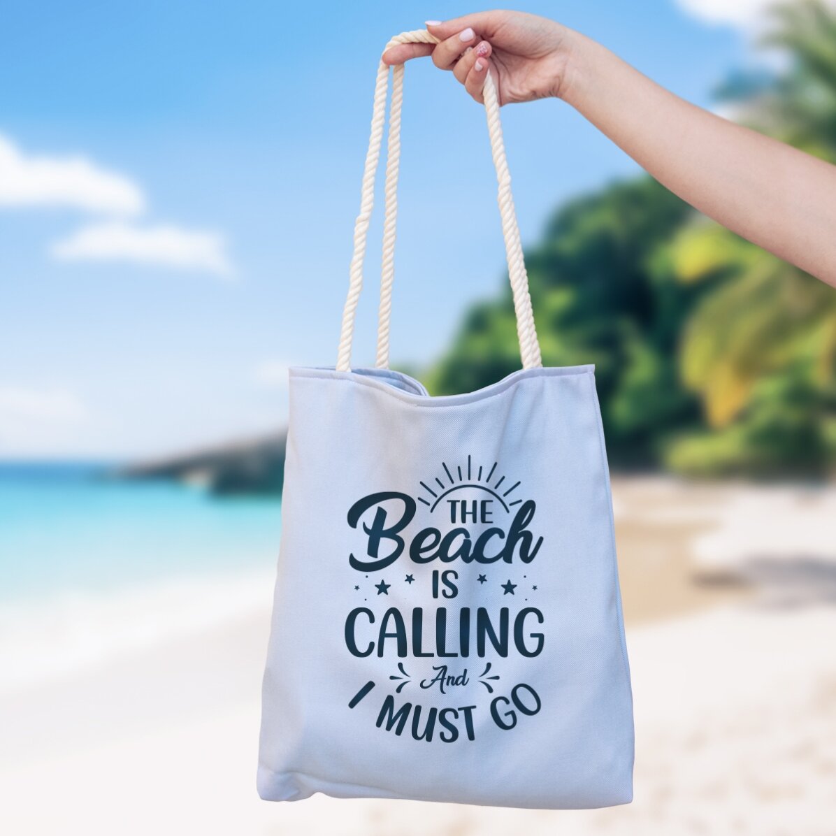 Sacoșă personalizată cu text - Beach