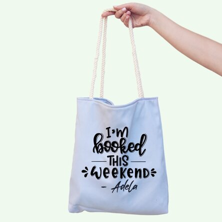 Sacoșă personalizată cu text - Booked