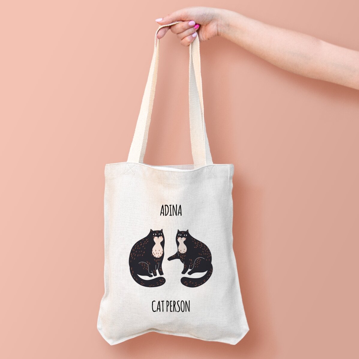 Sacoșă personalizată cu text - Cat person