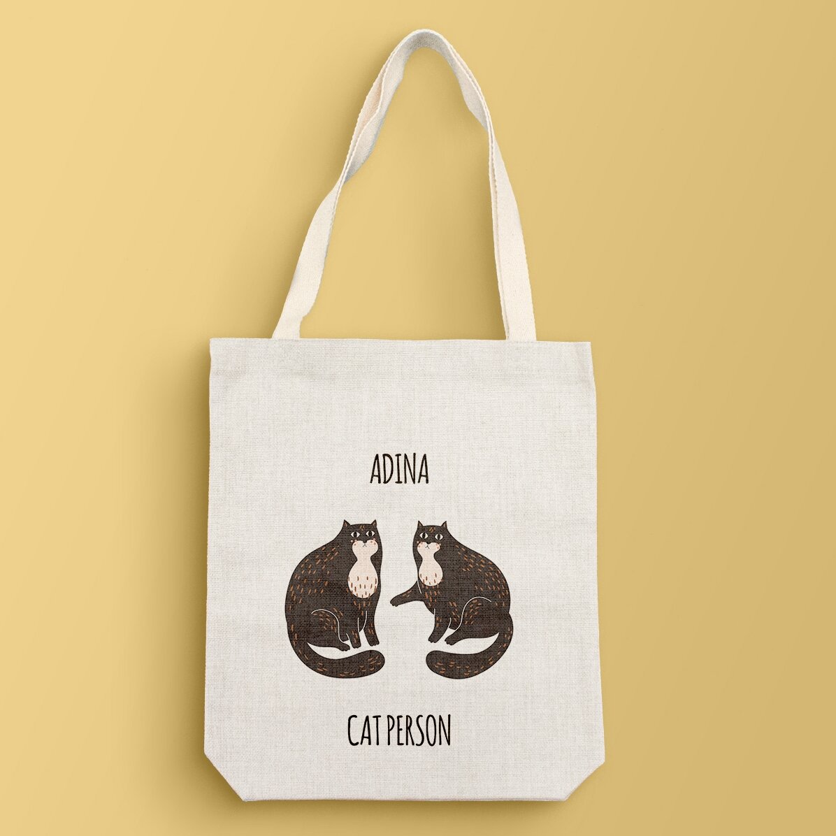 Sacoșă personalizată cu text - Cat person