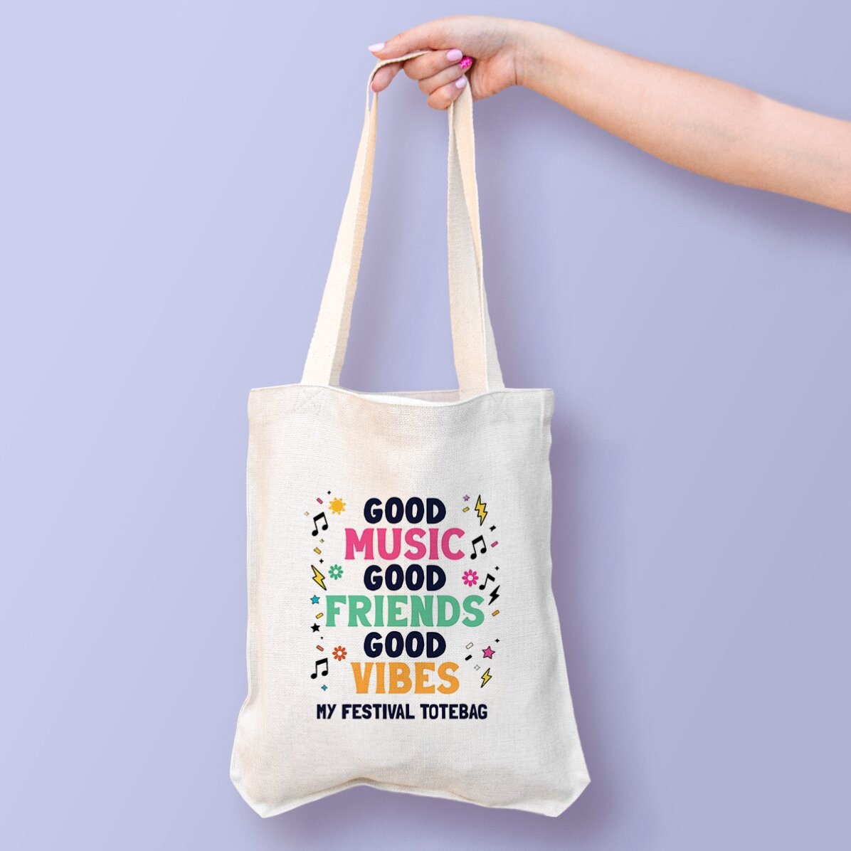 Персонализирана чанта с надпис – Festival good vibes