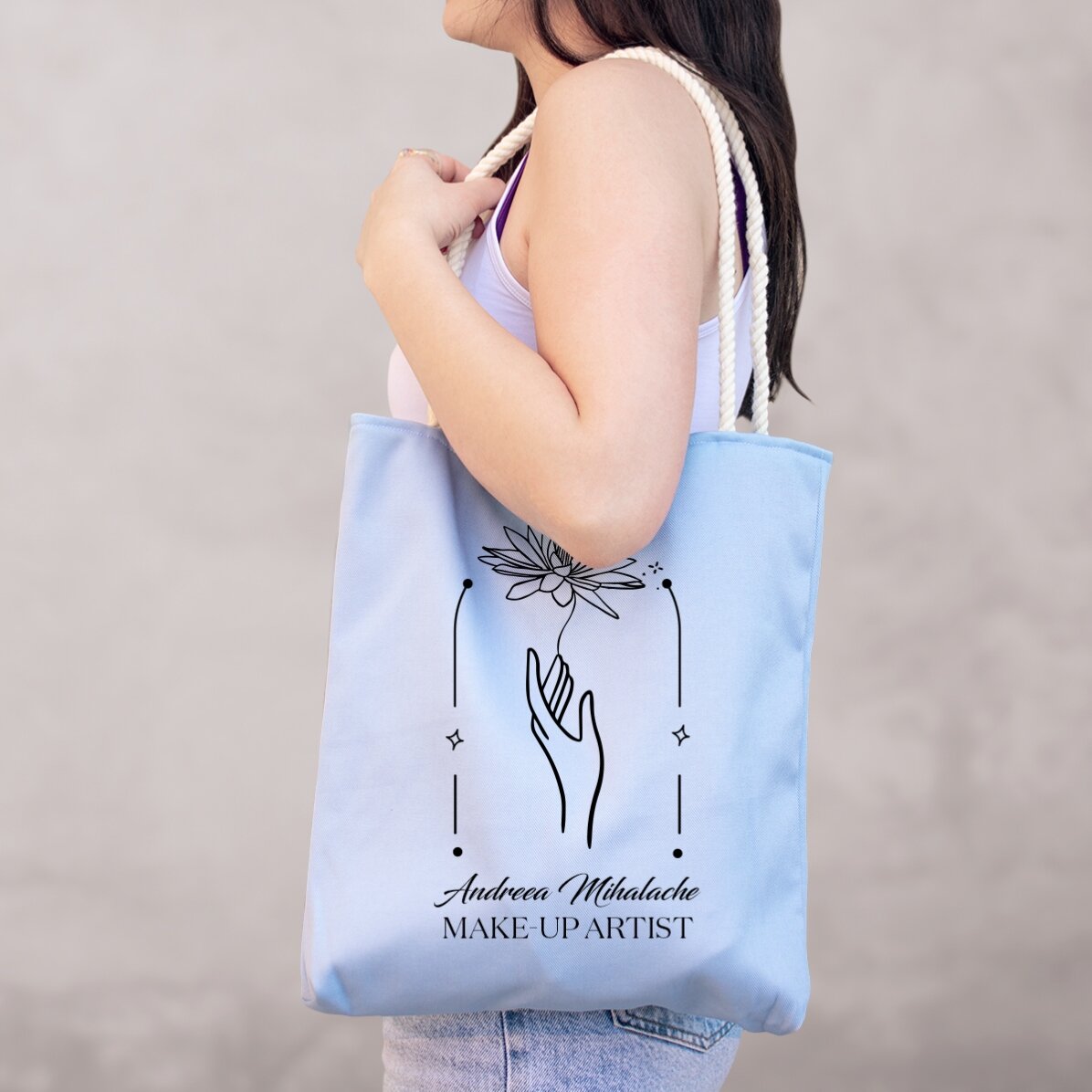 Sacoșă personalizată cu text - Floral