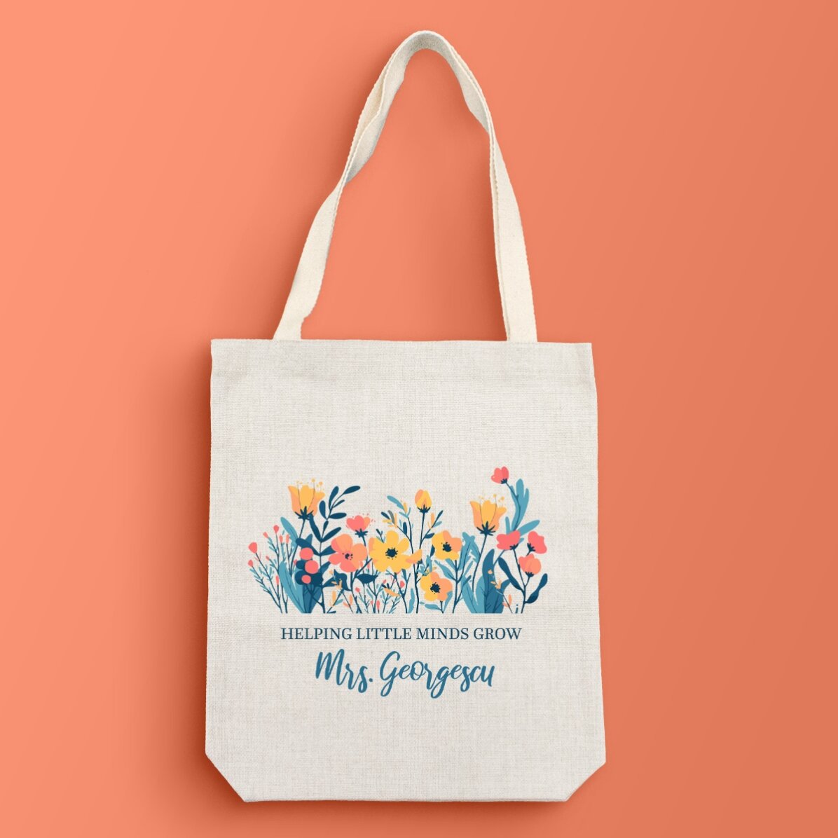 Sacoșă personalizată cu text - Flori