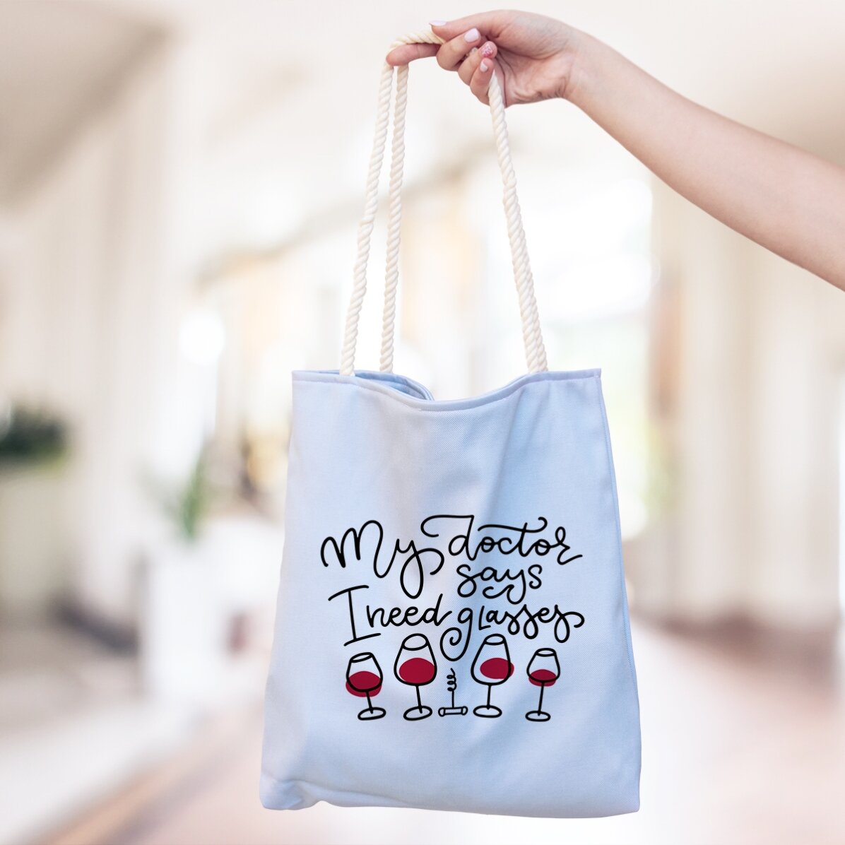 Sacoșă personalizată cu text - I need glasses