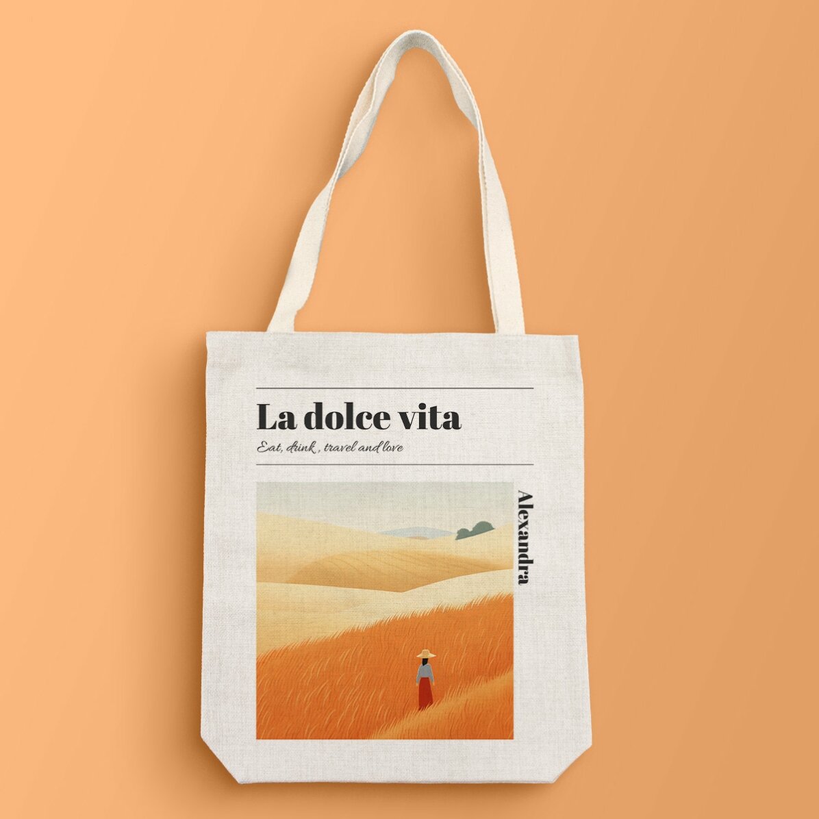 Sacoșă personalizată cu text - La dolce vita