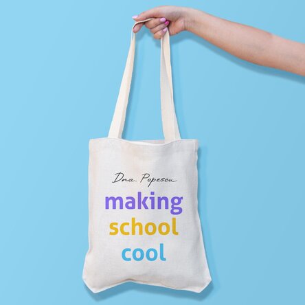 Sacoșă personalizată cu text - Making school cool