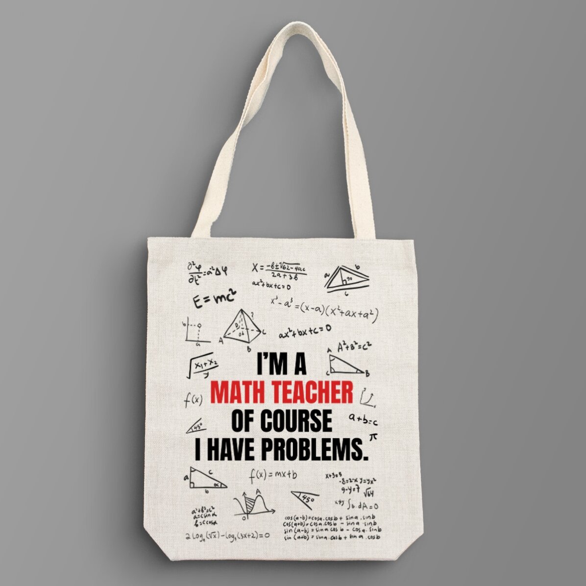Sacoșă personalizată cu text - Math Teacher