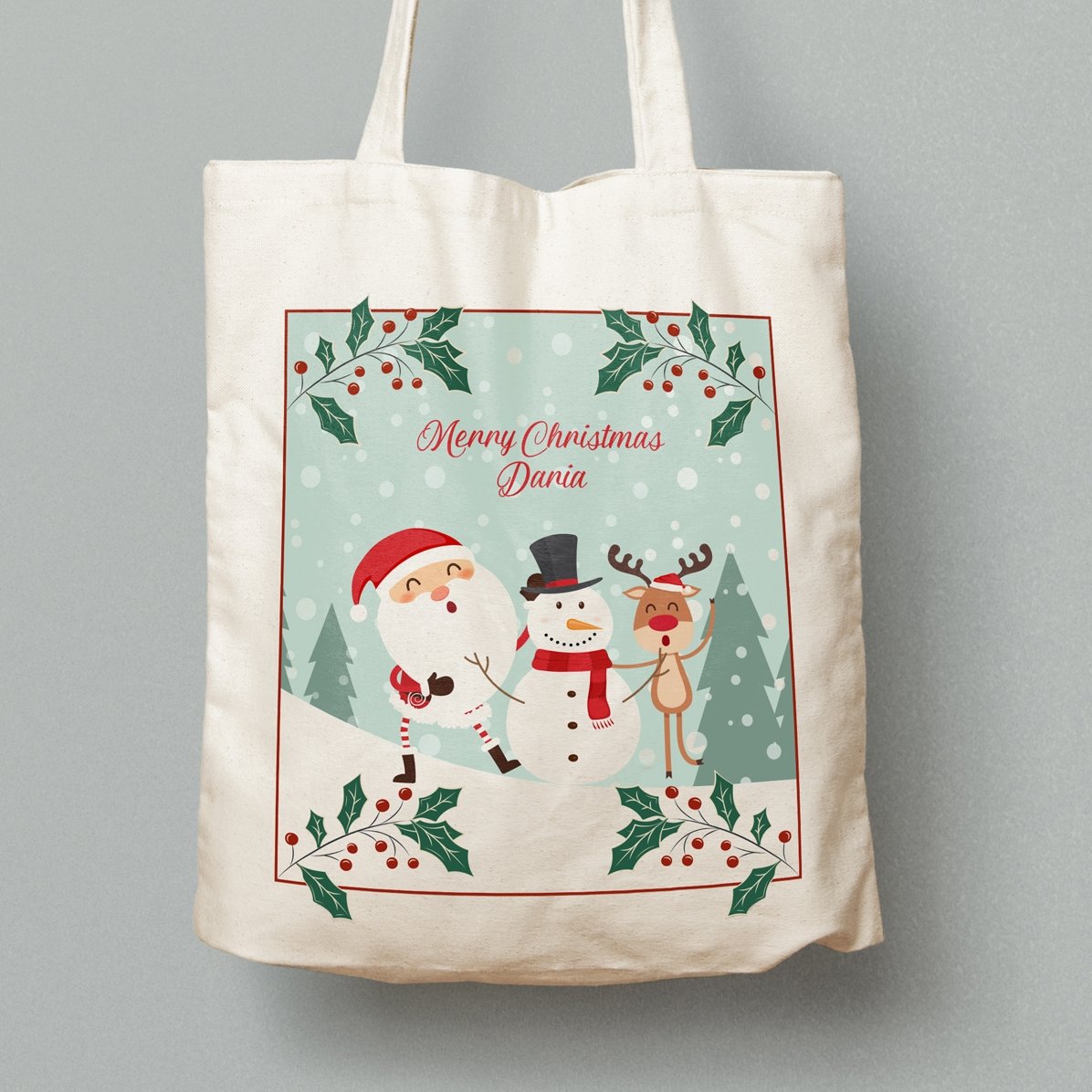 Sacoșă personalizată cu text -  Merry Christmas