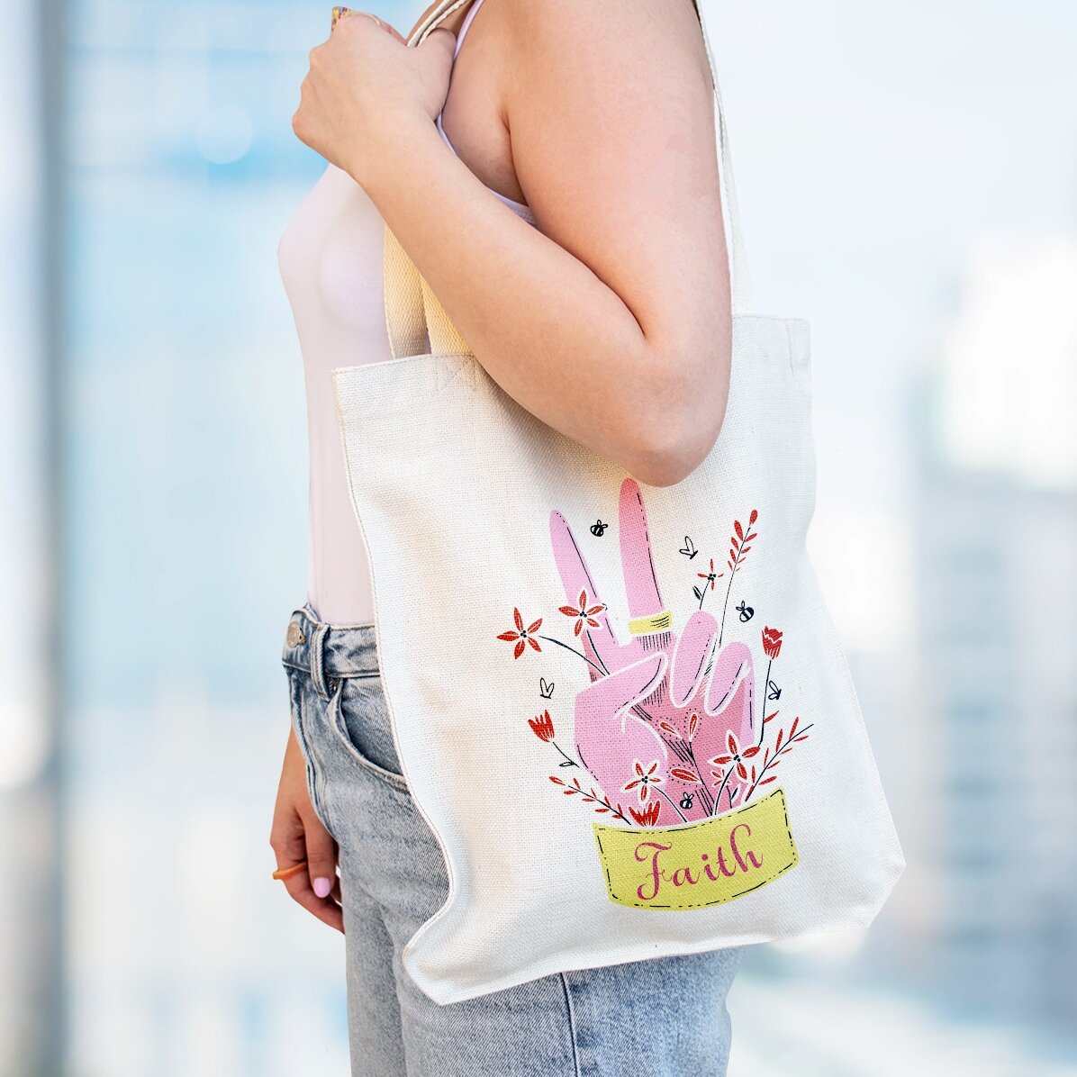 Sacoșă personalizată cu text - Peace