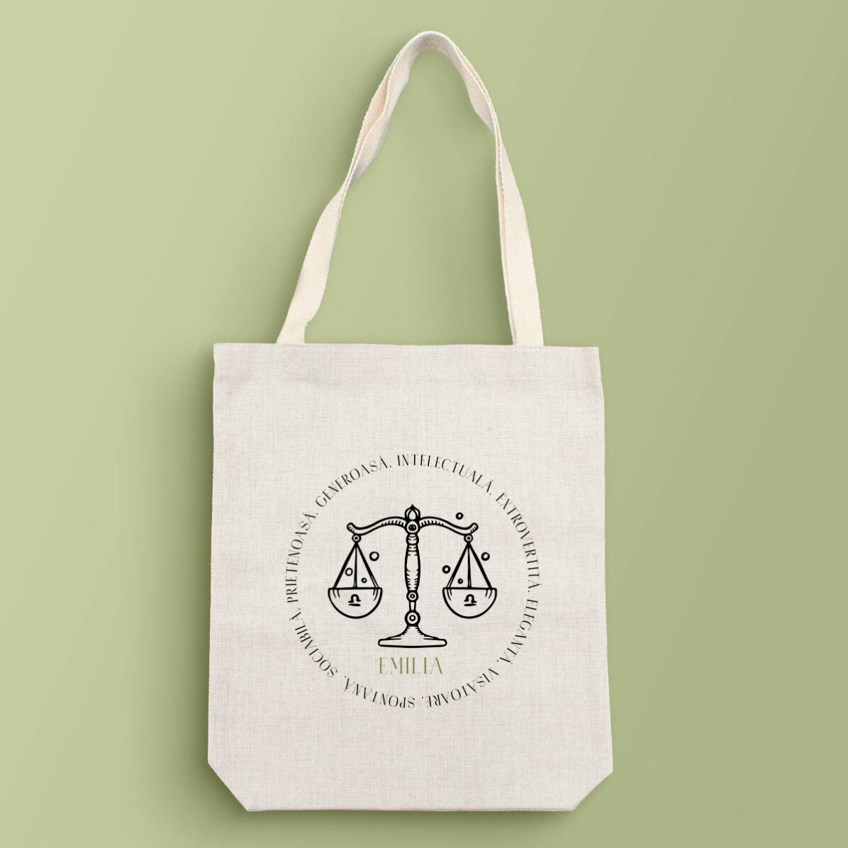Sacoșă personalizată cu text - Zodia Balanță