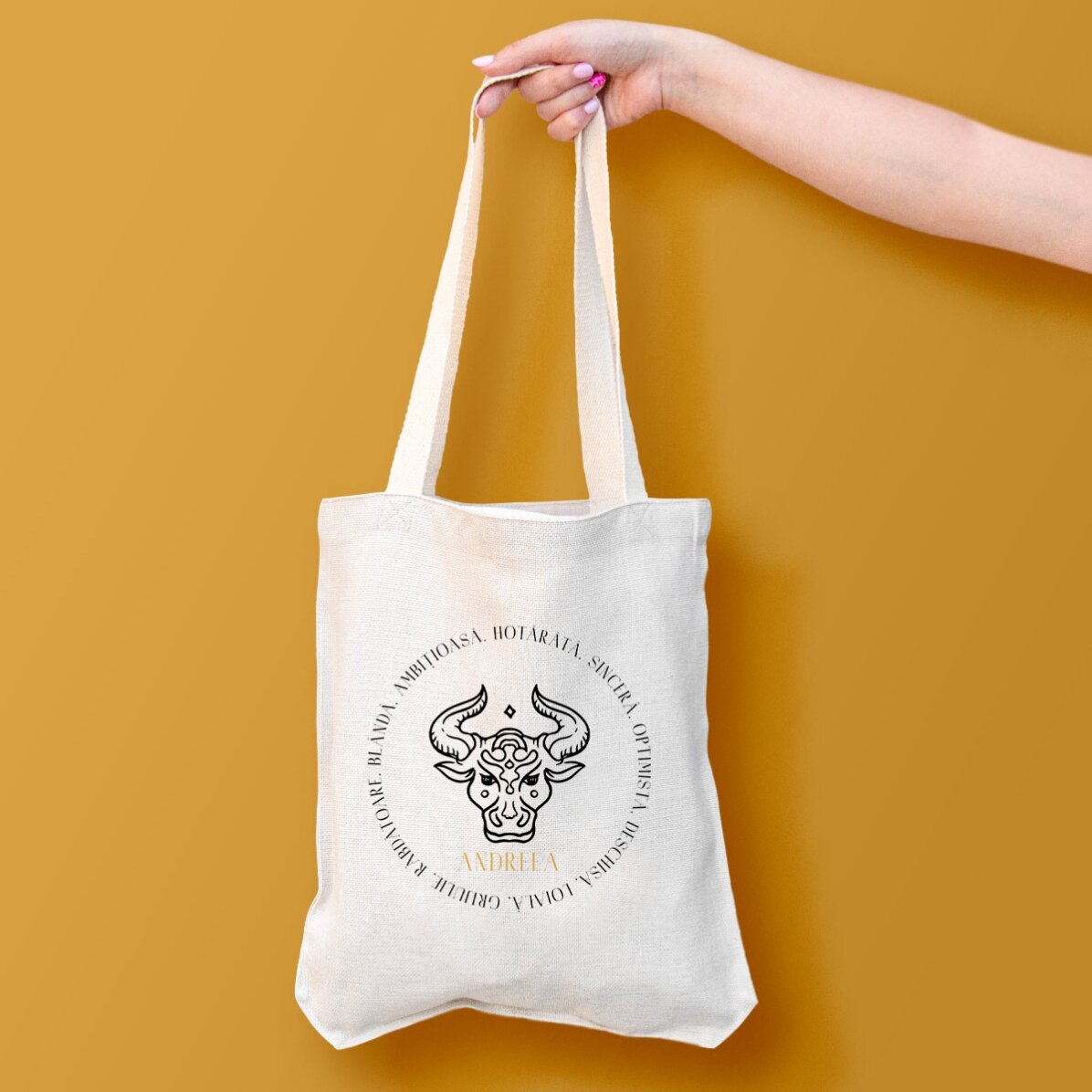 Sacoșă personalizată cu text - Zodia Taur