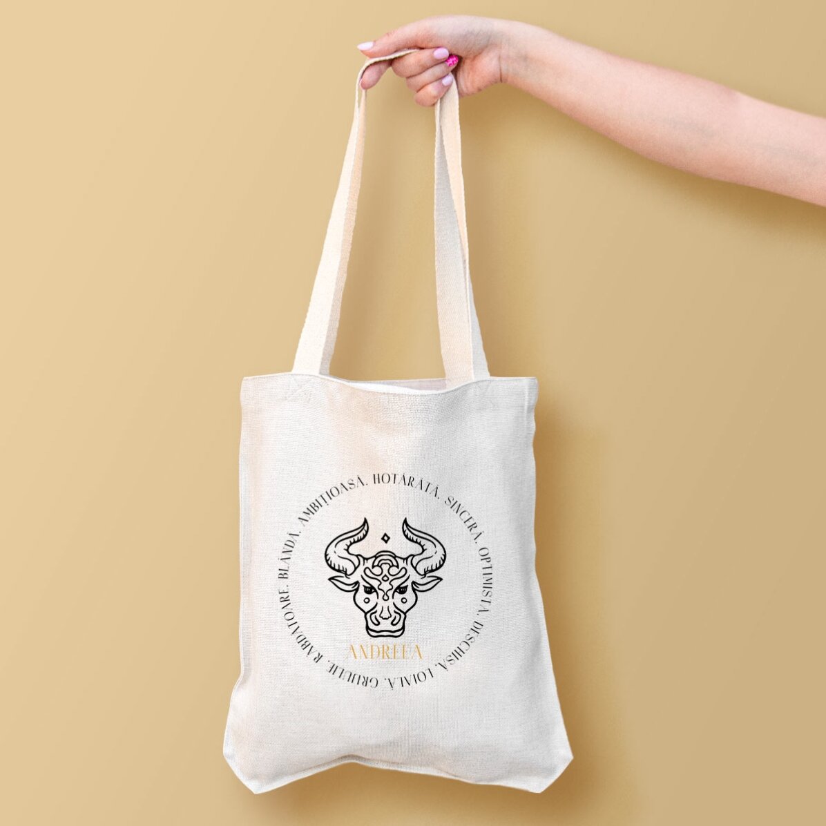 Sacoșă personalizată cu text - Zodia Taur