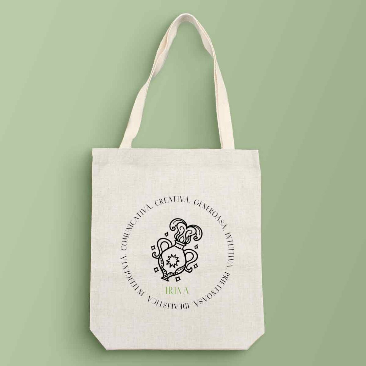 Sacoșă personalizată cu text - Zodia Vărsător